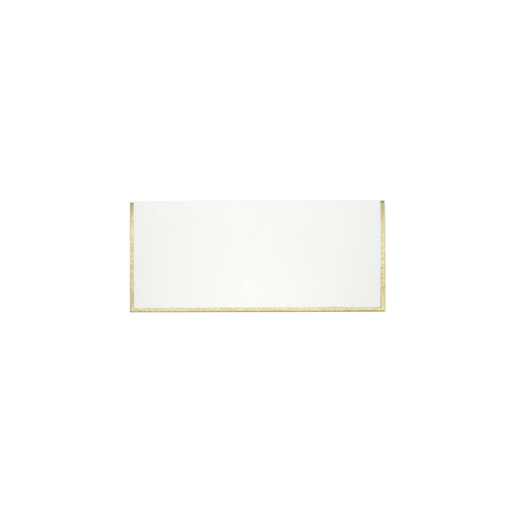White Foldover Place Card with Gold Border