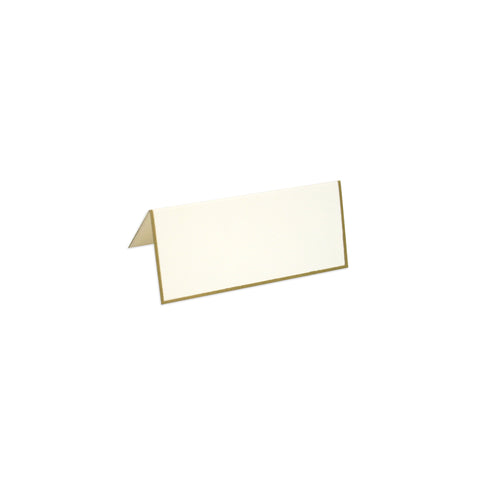 White Foldover Place Card with Gold Border