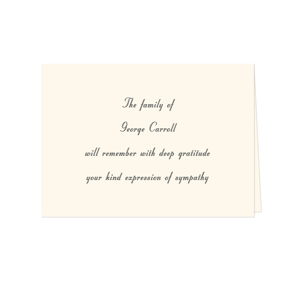 BASIC BESPOKE SYMPATHY ACKNOWLEDGEMENT: STUYVESANT ENGRAVED