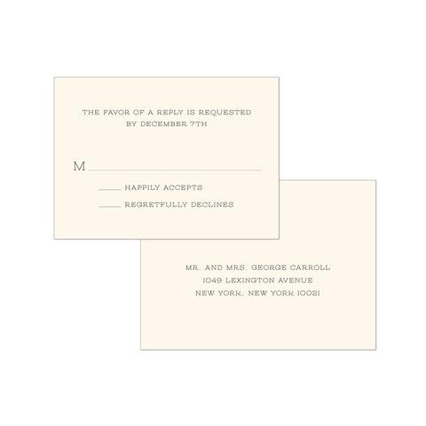 BASIC BESPOKE WEDDING RSVP CARD: MID-CENTURY ENGRAVED