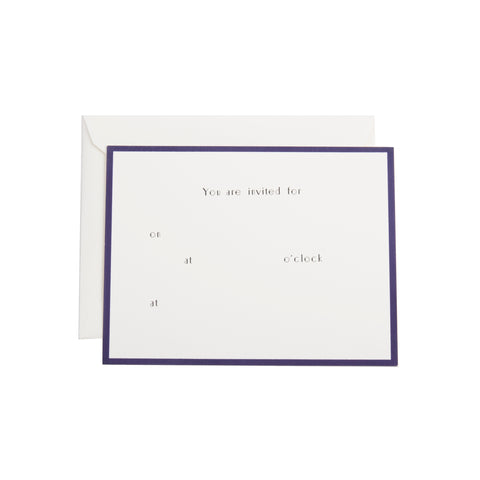 YOU ARE INVITED FILL IN INVITATION WITH DEEP PURPLE BORDER
