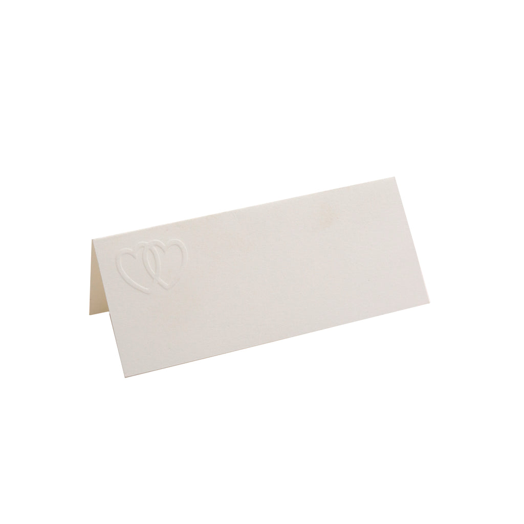 EMBOSSED DOUBLE HEARTS FOLDOVER PLACE CARDS