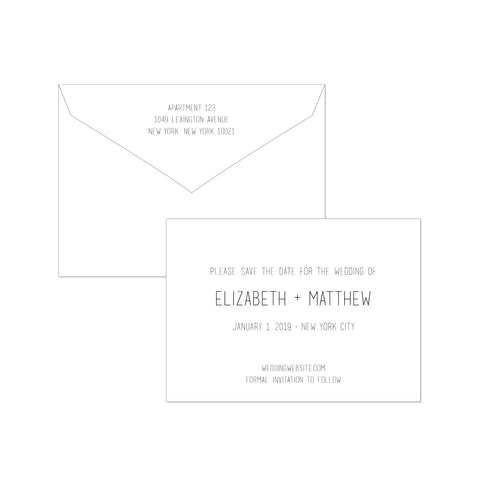 BASIC BESPOKE SAVE THE DATE: CLEAN & MODERN ENGRAVED