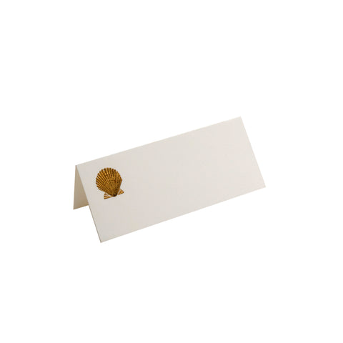 GOLD SEASHELL FOLDOVER PLACE CARDS