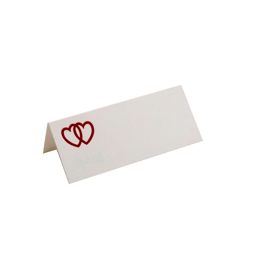 DOUBLE RED HEART FOLDOVER PLACE CARD